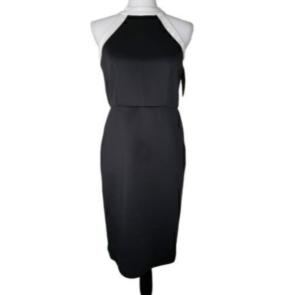 Paperdoll Black White Sleeveless Dress Juniors Womens Size L